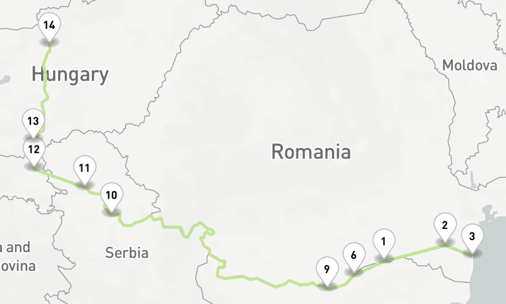 8 nights / 9 days, one-way from Oltenita to Budapest