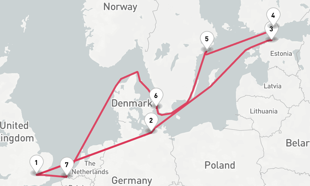 12 nights / 13 days, London (Tower Bridge) Round trip