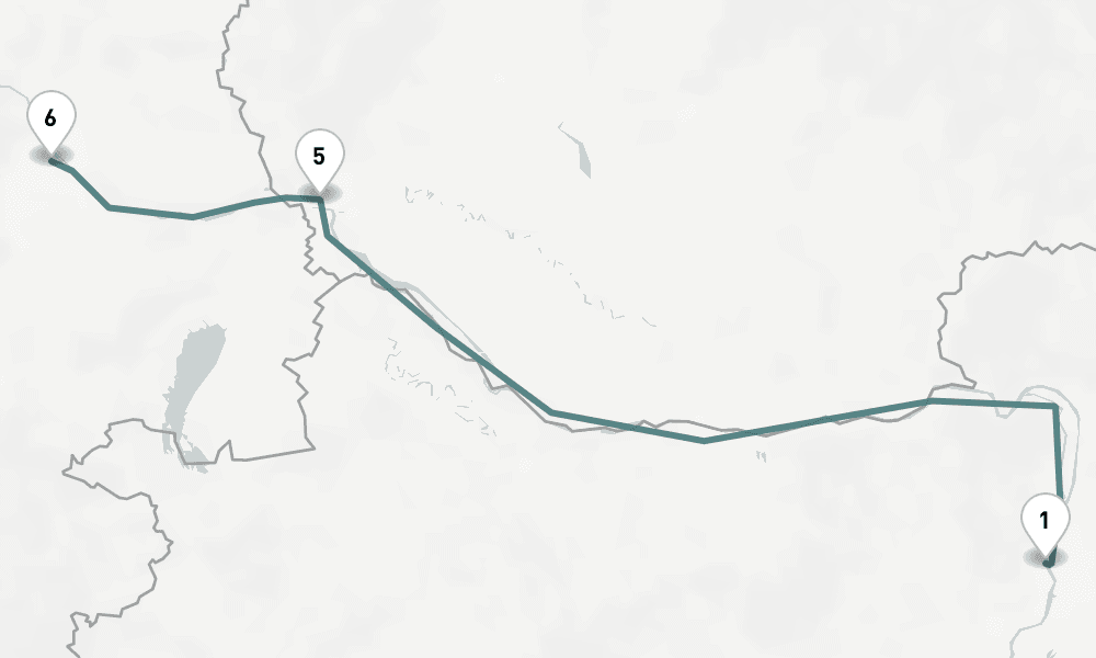 6 nights / 7 days, one-way from Budapest to Vienna
