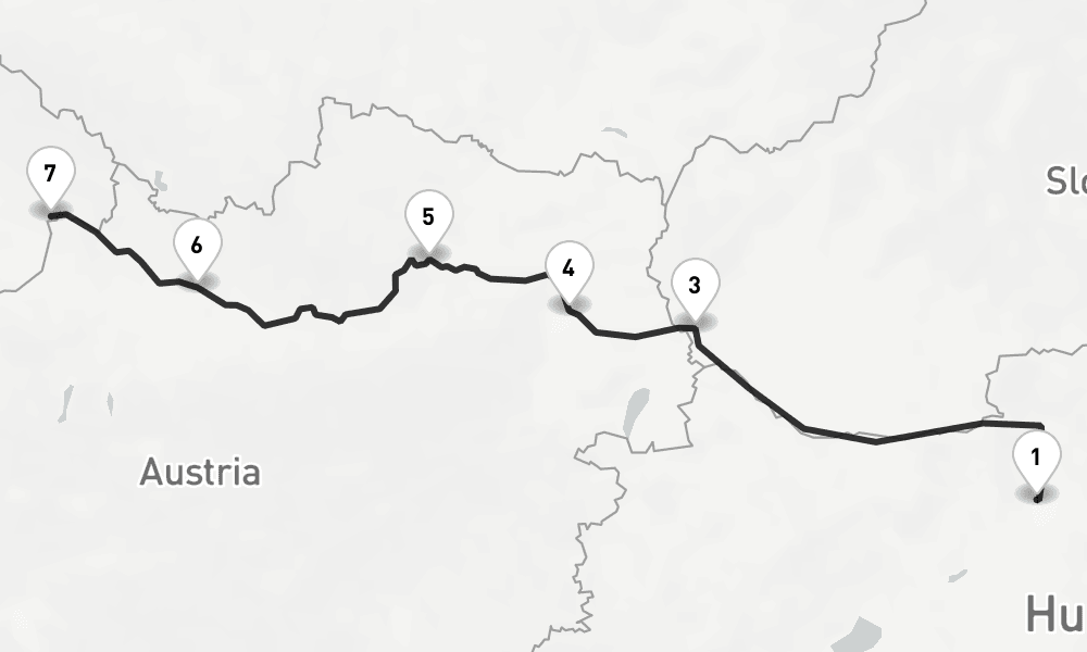 7 nights / 8 days, one-way from Budapest to Passau