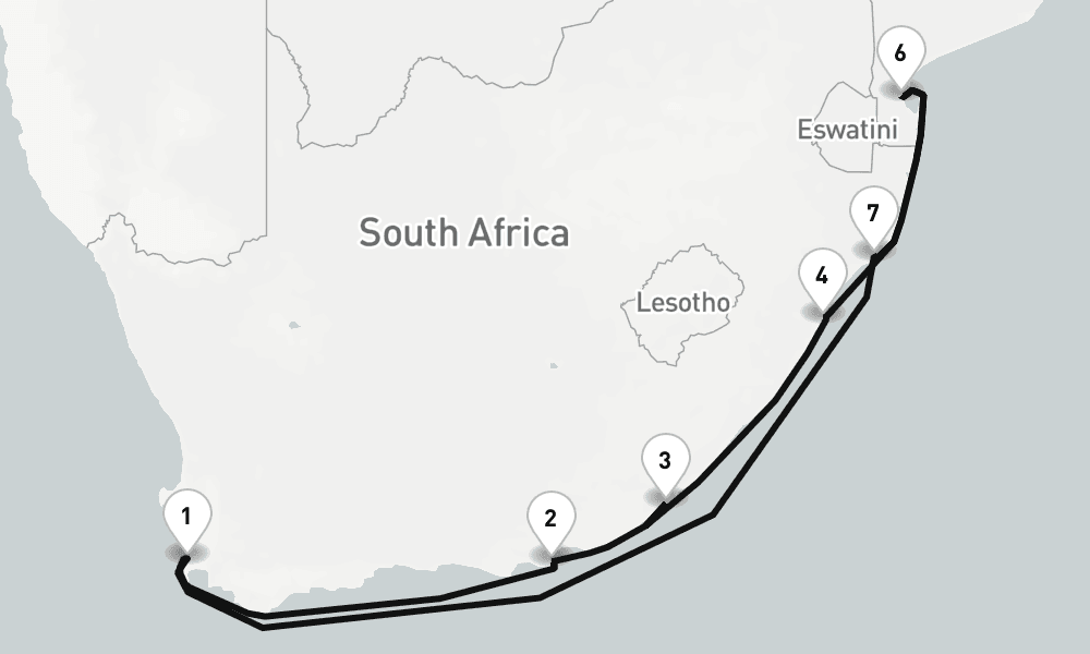 13 nights / 14 days, Cape Town Round trip