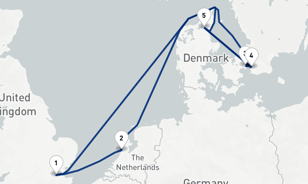 7 nights / 8 days, Tilbury (London, England) Round trip