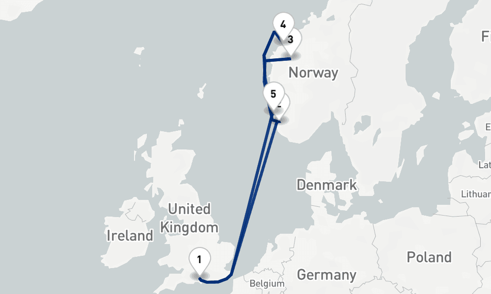 7 nights / 8 days, Southampton (England) Round trip