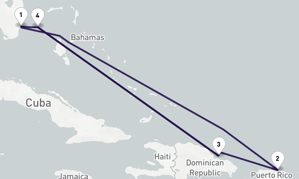 7 nights / 8 days, Miami (Florida) Round trip