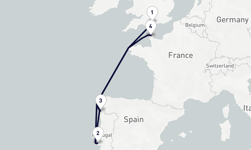 7 nights / 8 days, Southampton (England) Round trip