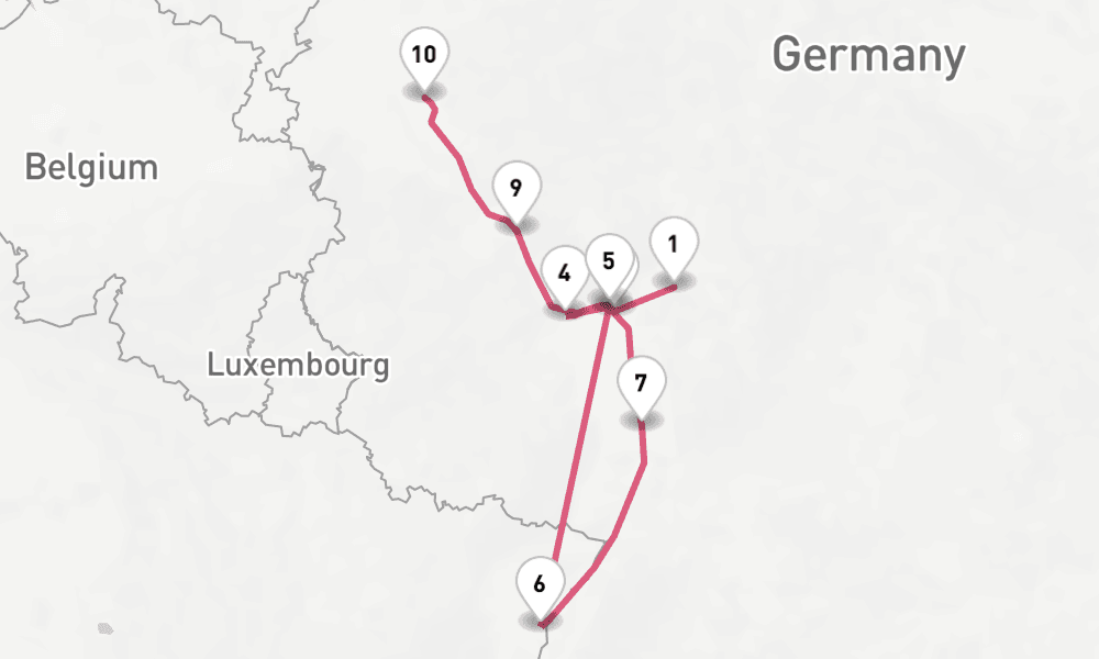 6 nights / 7 days, one-way from Frankfurt am Main to Cologne