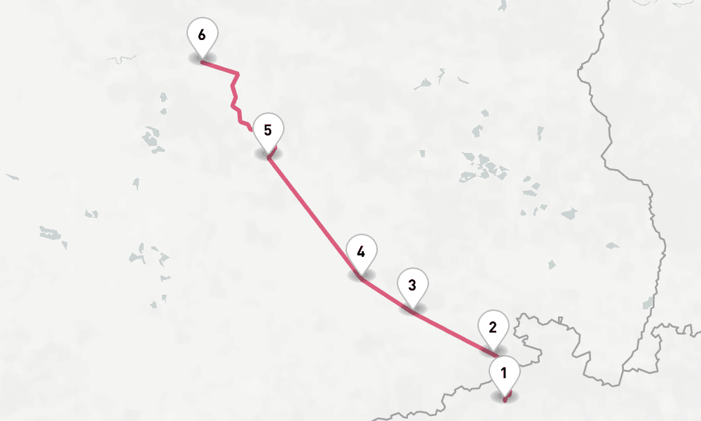 5 nights / 6 days, one-way from Decin (Czech Republic) to Lutherstadt Wittenberg