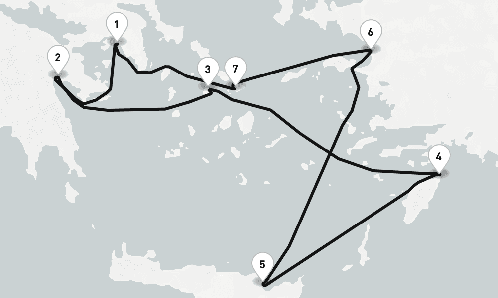 7 nights / 8 days, Piraeus (Athens, Greece) Round trip