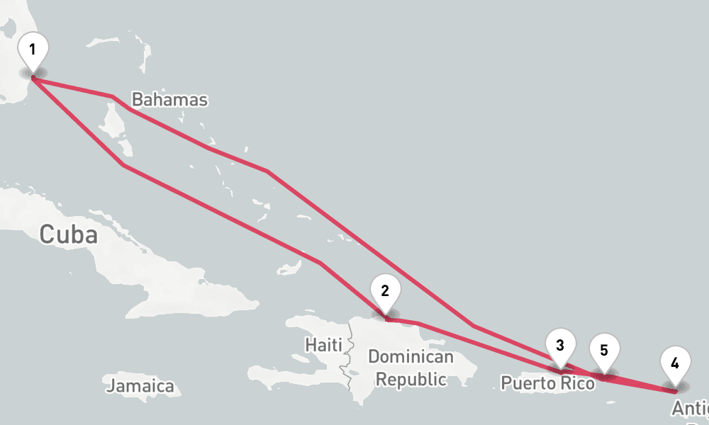 8 nights / 9 days, Miami (Florida) Round trip