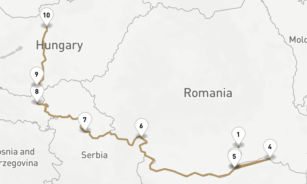 10 nights / 11 days, one-way from Bucharest to Budapest