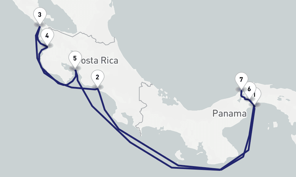 11 nights / 12 days, one-way from Panama City (Fuerte Amador, Balboa) to Colon