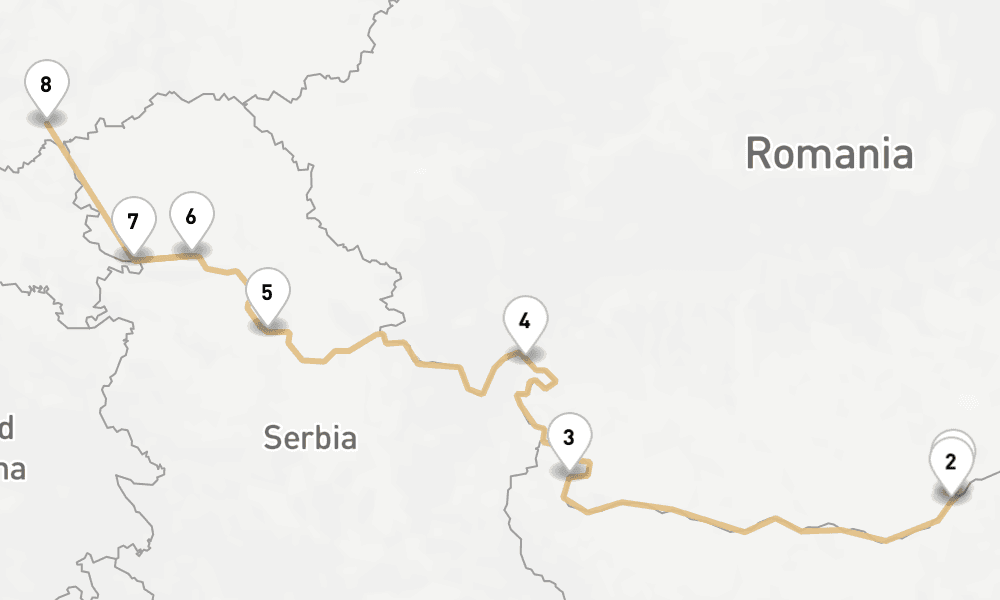 6 nights / 7 days, one-way from Giurgiu to Mohacs