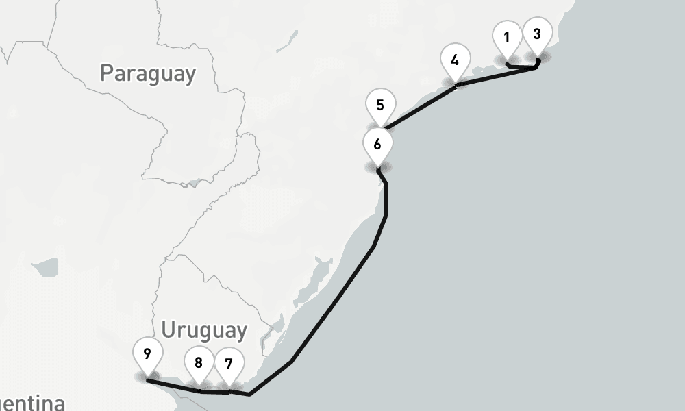 12 nights / 13 days, one-way from Rio de Janeiro to Buenos Aires