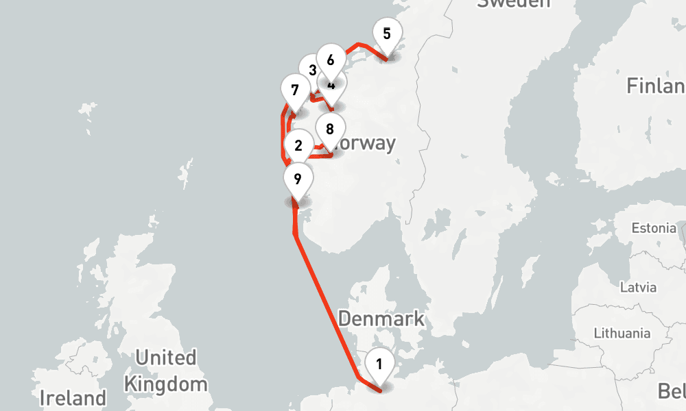 11 nights / 12 days, Hamburg Round trip