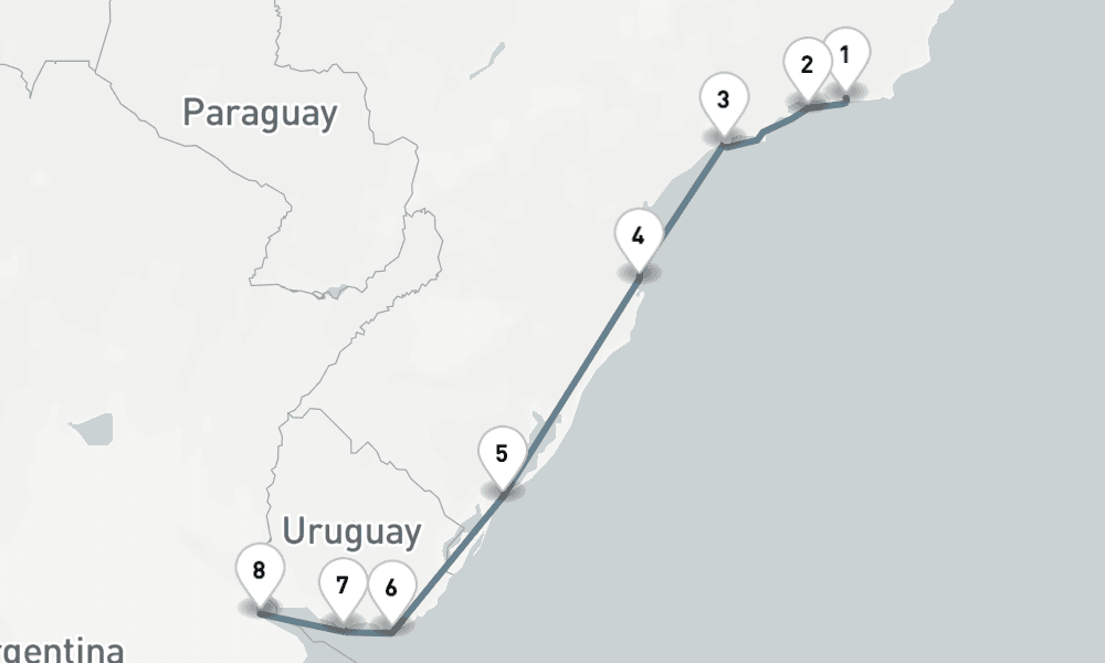 11 nights / 12 days, one-way from Rio de Janeiro to Buenos Aires