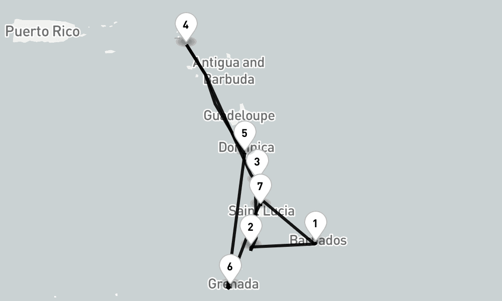 7 nights / 8 days, Bridgetown (Barbados) Round trip