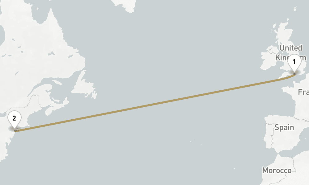 14 nights / 15 days, Southampton (England) Round trip