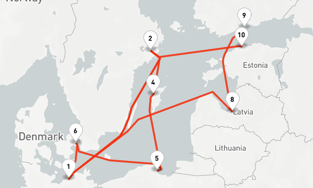 14 nights / 15 days, Warnemunde (Rostock, Germany) Round trip