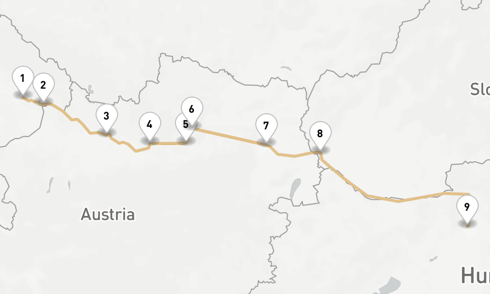 6 nights / 7 days, one-way from Vilshofen an der Donau to Budapest