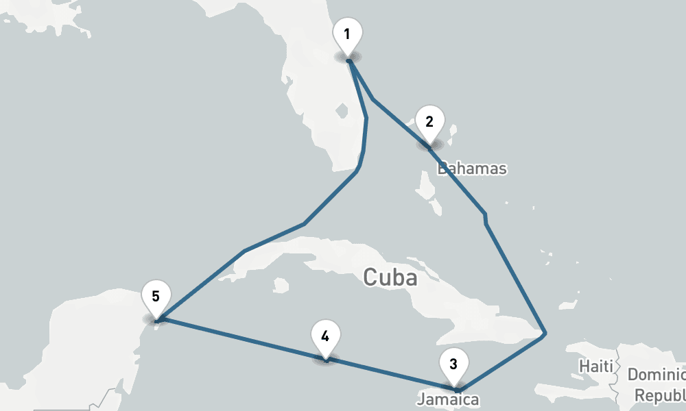 7 nights / 8 days, Port Canaveral (Orlando, Florida) Round trip