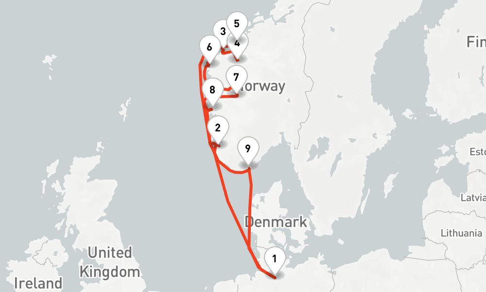 11 nights / 12 days, Hamburg Round trip