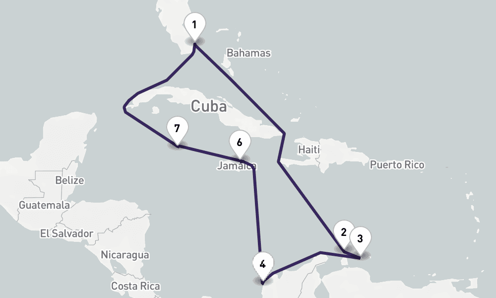12 nights / 13 days, Miami (Florida) Round trip