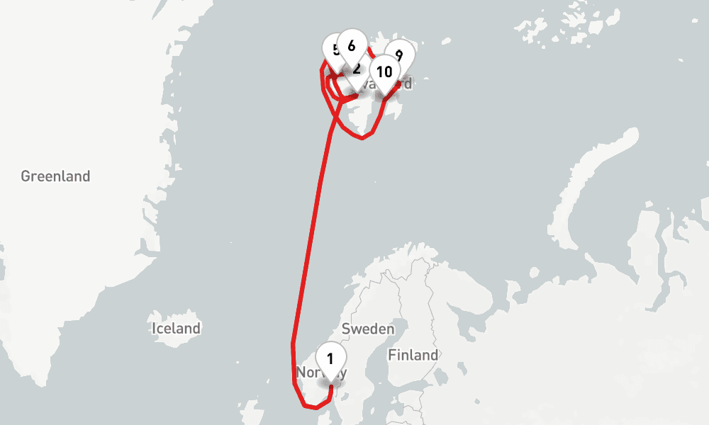 11 nights / 12 days, Oslo Round trip