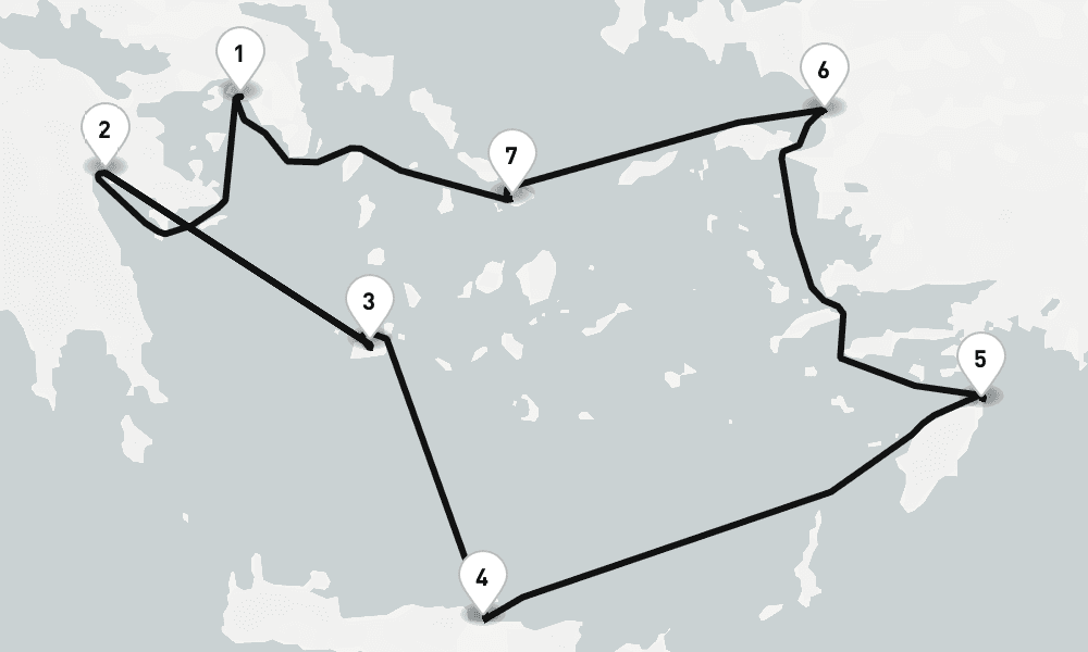 7 nights / 8 days, Piraeus (Athens, Greece) Round trip