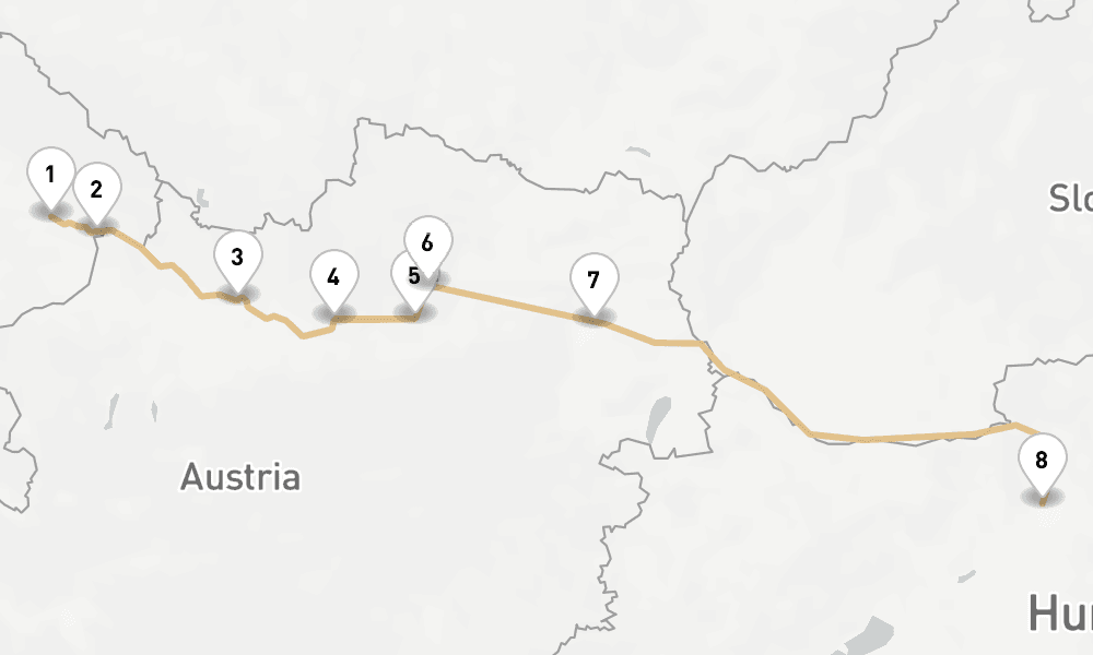 6 nights / 7 days, one-way from Vilshofen an der Donau to Budapest