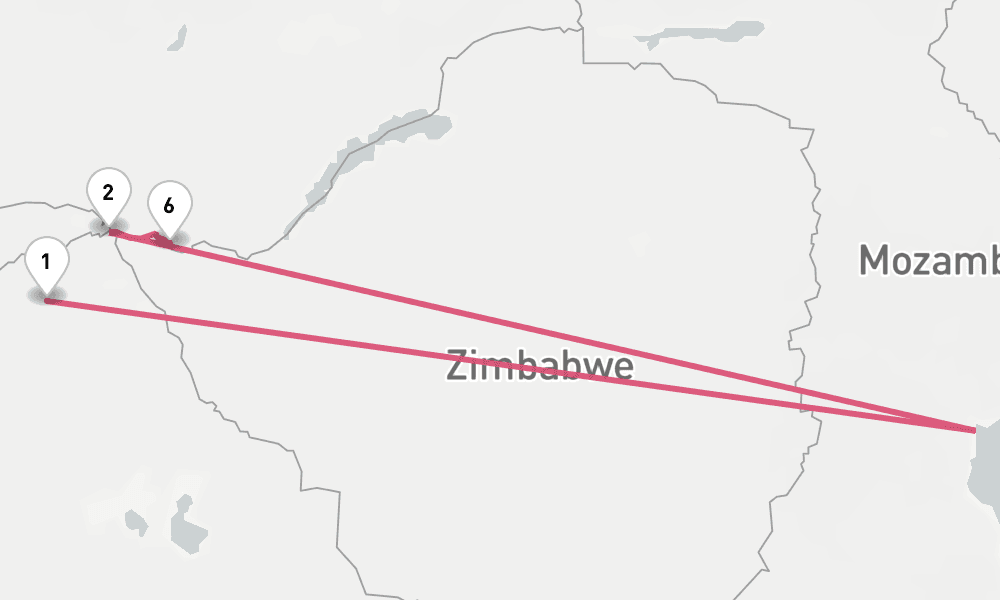 3 nights / 4 days, one-way from Chobe National Park to Victoria Falls