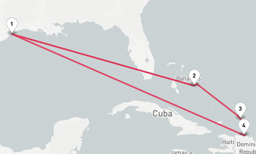 10 nights / 11 days, Galveston (Texas) Round trip