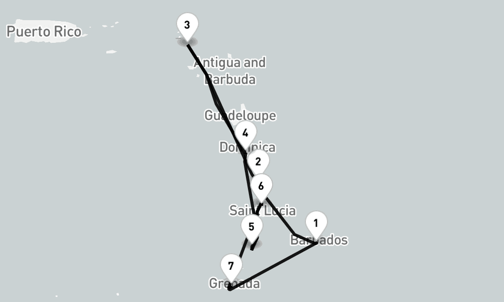 7 nights / 8 days, Bridgetown (Barbados) Round trip