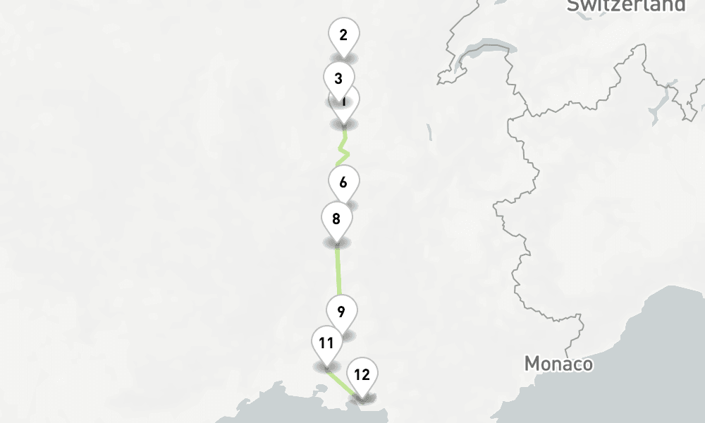 6 nights / 7 days, one-way from Lyon to Martigues