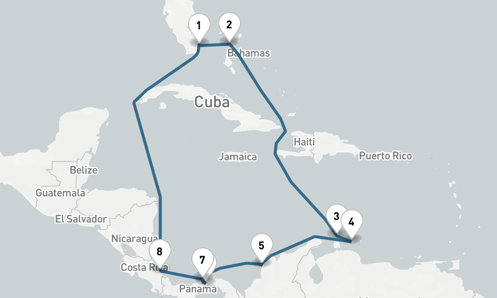 12 nights / 13 days, Miami (Florida) Round trip