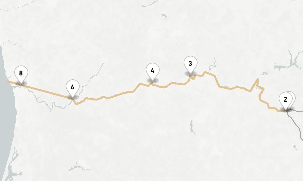 6 nights / 7 days, one-way from Vega de Terron to Porto