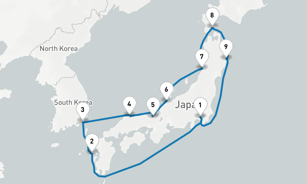 【横浜発着】花時の美しきにっぽん周遊と韓国 12日間 [M609]  12日間