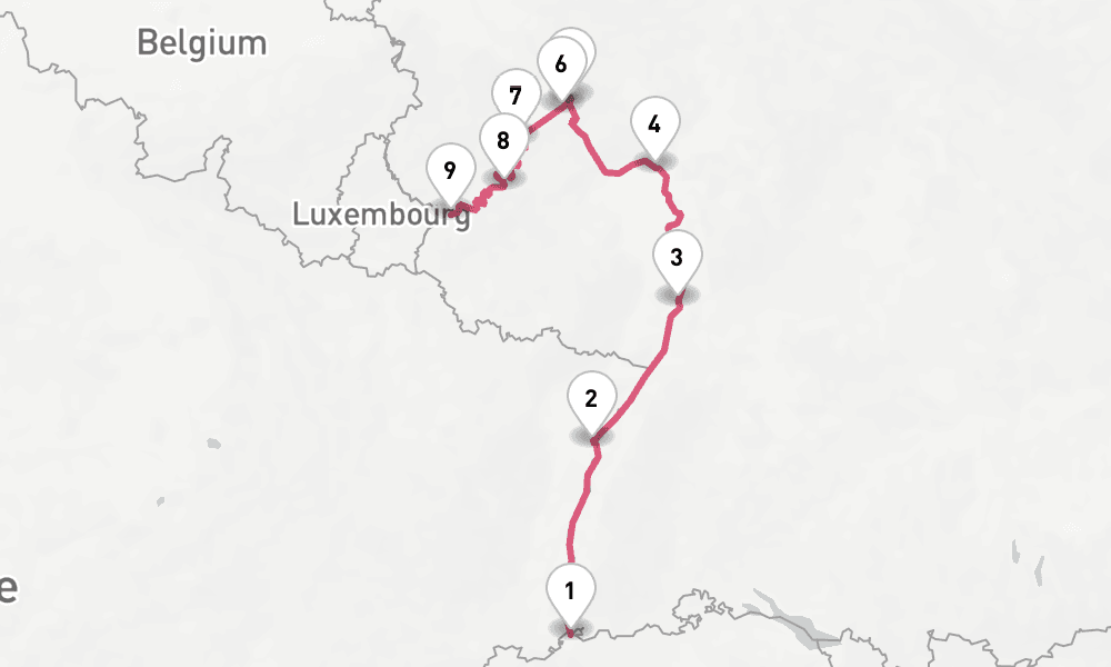 7 nights / 8 days, one-way from Basel to Trier