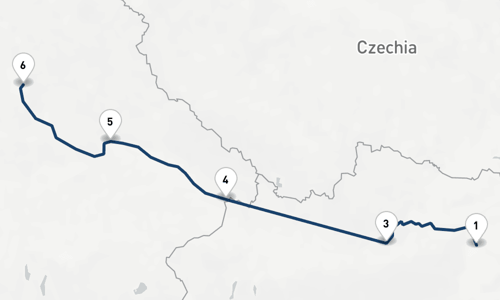 6 nights / 7 days, one-way from Vienna to Nuremberg
