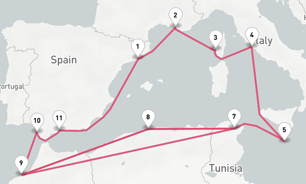 15 nights / 16 days, Barcelona Round trip
