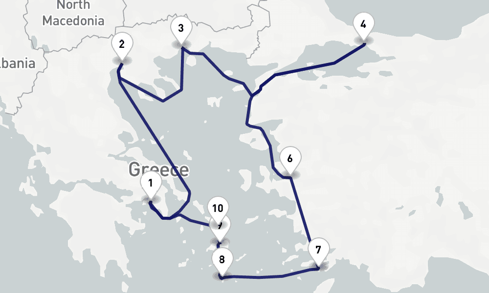 12 nights / 13 days, Piraeus (Athens, Greece) Round trip