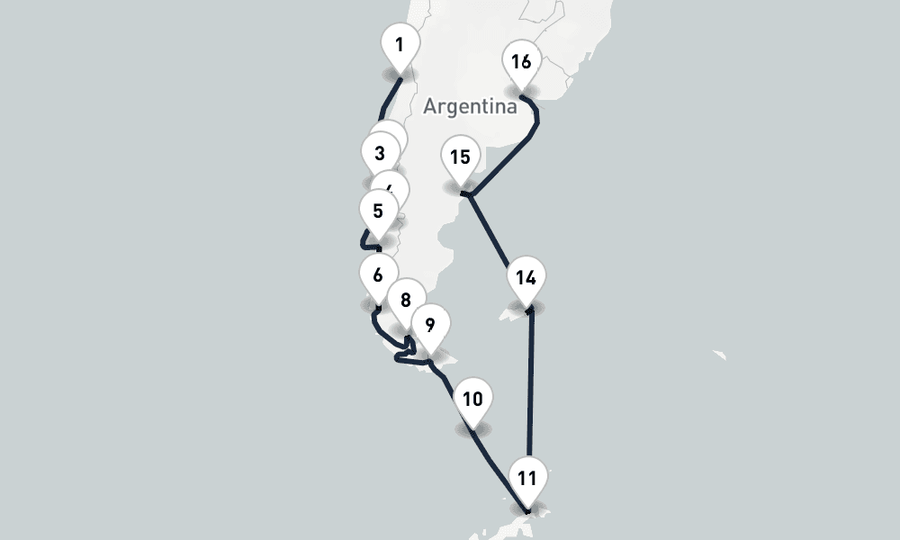 20-Day Voyage Santiago de Chile to Buenos Aires 