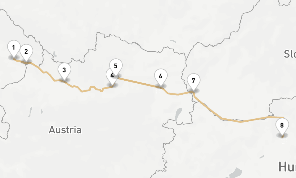 6 nights / 7 days, one-way from Vilshofen an der Donau to Budapest