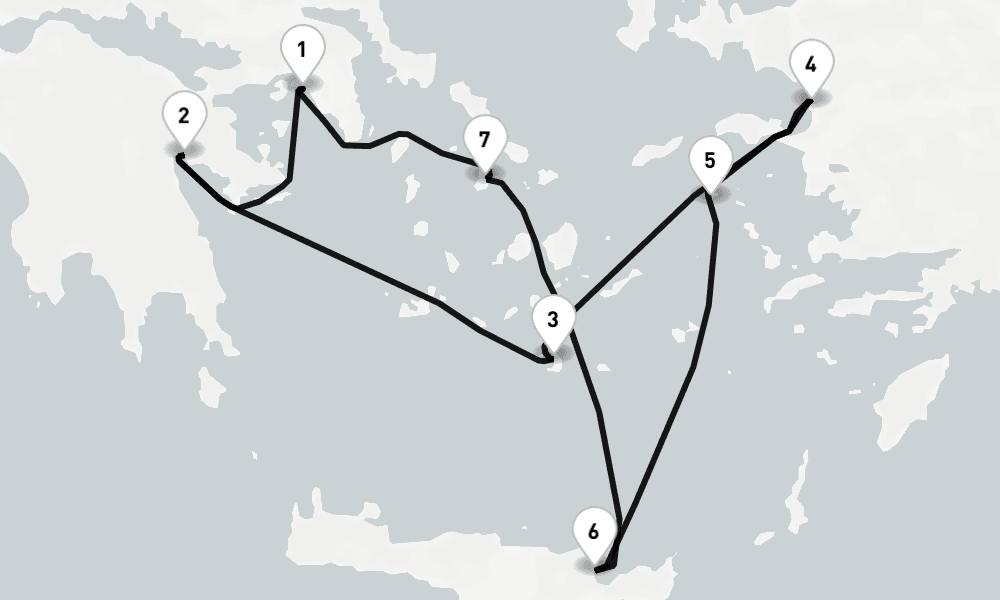 7 nights / 8 days, Piraeus (Athens, Greece) Round trip