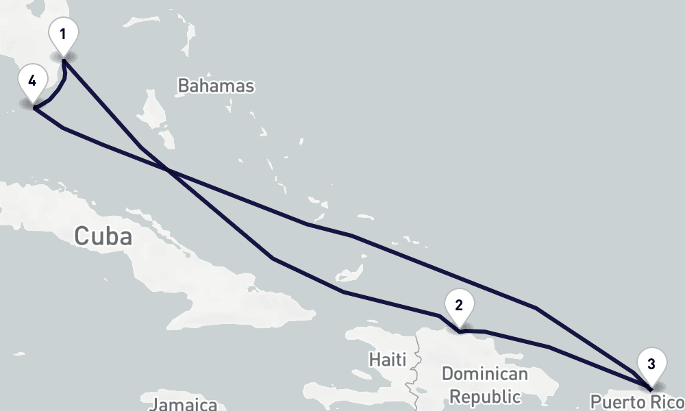 7 nights / 8 days, Miami (Florida) Round trip