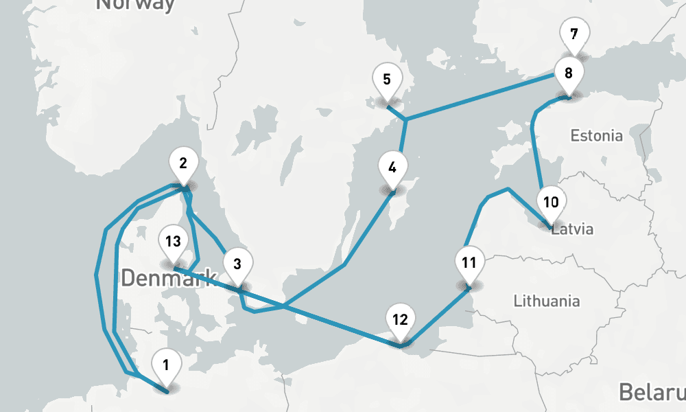 16 nights / 17 days, Hamburg Round trip