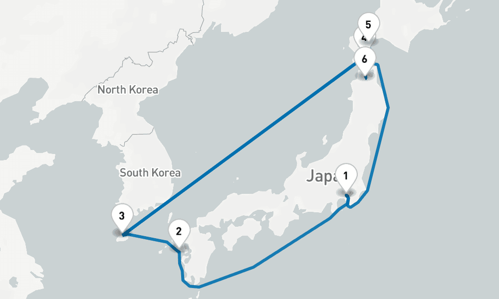 【横浜発着】麗らかにめぐる北海道と韓国 11日間 [M610] 旅程 11日間