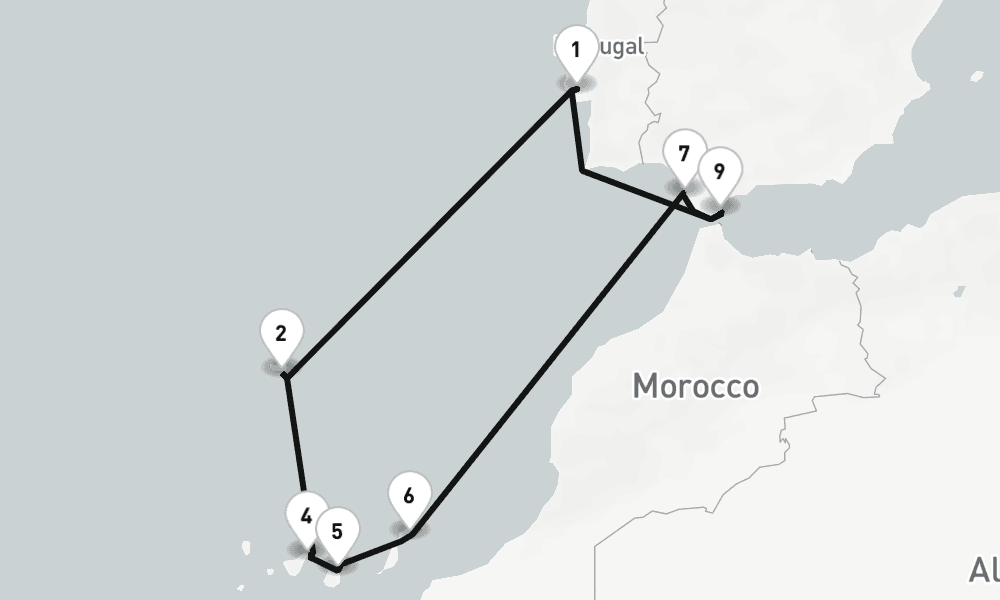 12 nights / 13 days, Lisbon Round trip