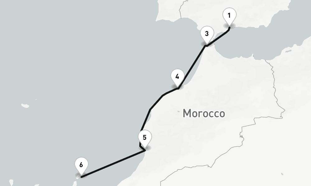 7 nights / 8 days, one-way from Malaga to Arrecife (Lanzarote, Canary Islands)