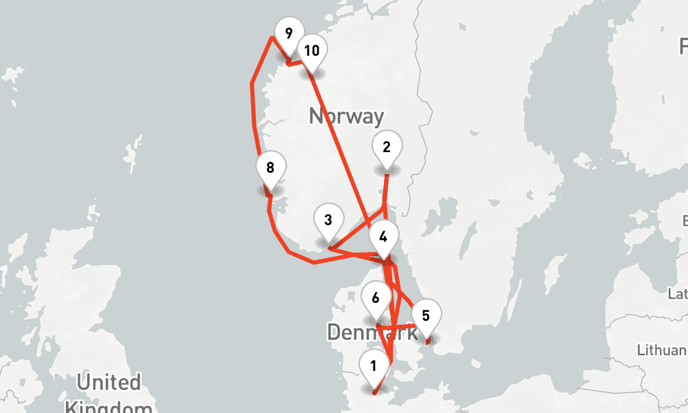 14 nights / 15 days, Kiel Round trip