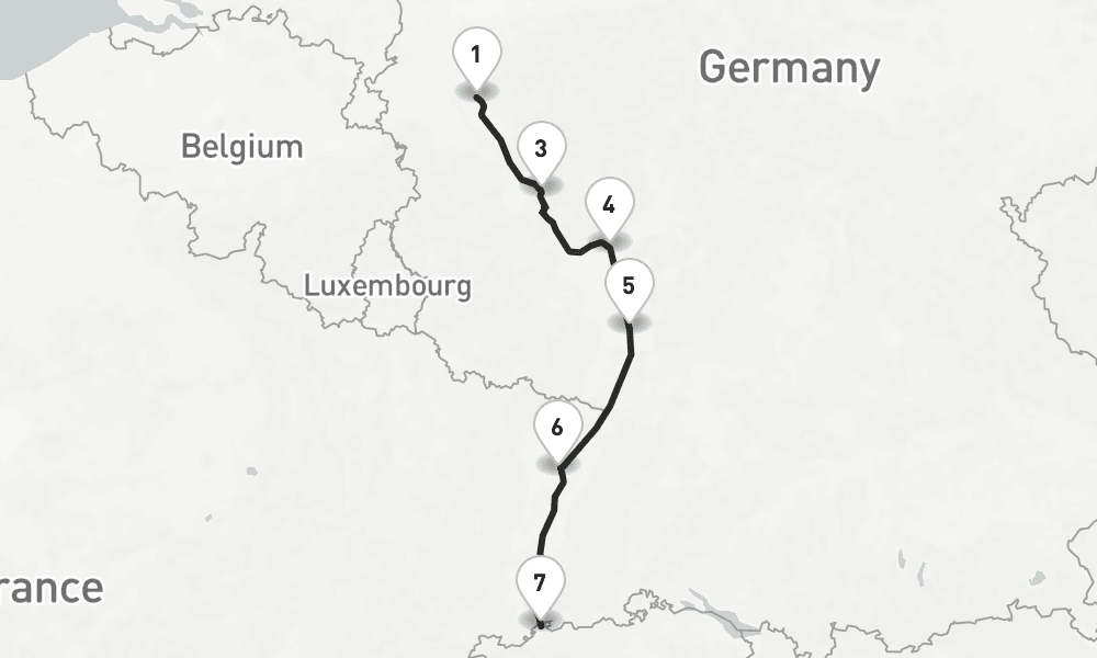 7 nights / 8 days, one-way from Cologne to Basel